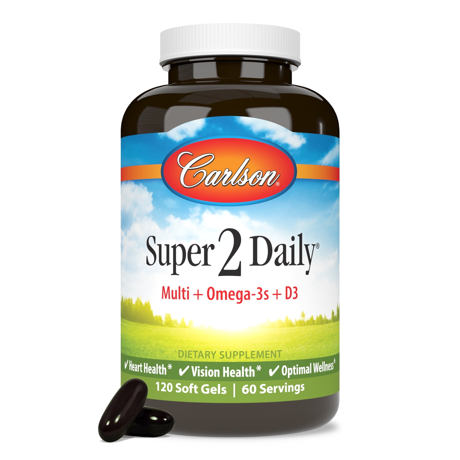 Carlson Labs - Super 2 Daily Multiple Formula With Fish Oil & Lutein Iron-Free - 120 Softgels