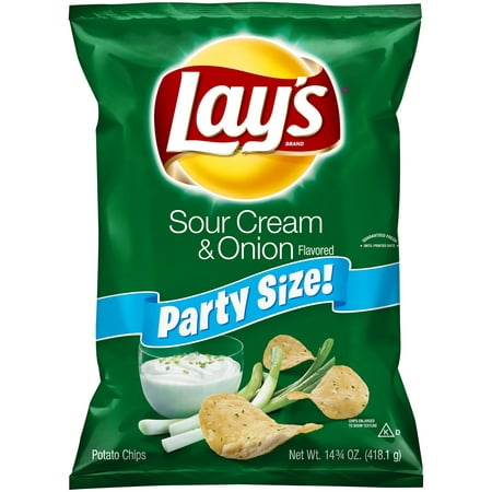 Lay's Party Size Sour Cream & Onion Potato Chips, 14.75 (The Best Mashed Potatoes With Sour Cream)