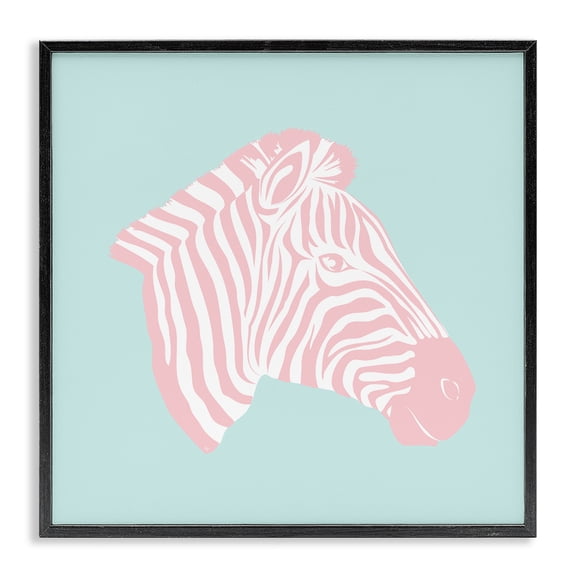 Stupell Industries Eclectic Pastel Zebra Portrait Black Framed Giclee Art, 12 x 12, by Martina Pavlova