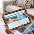 thumbnail image 4 of Case for Samsung Galaxy Tab S6 Lite 10.4 Inch 2024/2022/2020 with Screen Protector, 360 Degree Rotating Kickstand Hand Strap Heavy Duty Shockproof Cover with Shoulder Strap, Orange, 4 of 7