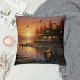 thumbnail image 2 of Chilfamy Sunset Birds Water Modern Farmhouse Rustic Decorative Couch Pillow Cases with Zipper Home Decor Aesthetic Decor Square 1PC 24x24in, 2 of 5