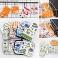 thumbnail image 2 of Juego de manoplas y agarraderas para horno, resistentes al calor, con superficie antideslizante, mariscos verdes, 2 of 5