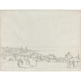 thumbnail image 2 of Francis Towne 24x19 Black Ornate Framed Double Matted Museum Art Print Titled: A View of Vevey with La Tour De Peilz in the Distance (1781), 2 of 5