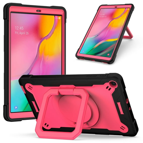 For Samsung Galaxy Tab A10.1 T510 Contrast Color Shockproof Robot Silicone PC Case with Holder