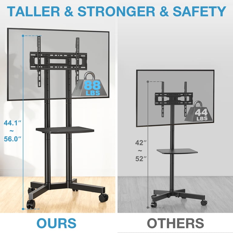 RTVR Rolling TV Cart Stand for 32-75 Inch Screens photo 7