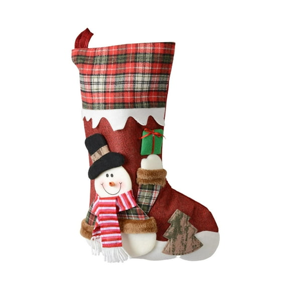 Medias navideñas 3D, bolsas de regalo, decoración para fiestas navideñas, portátiles muñeco de nieve de navidad