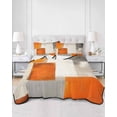 thumbnail image 3 of Quilts Twin Size, Burnt Orange Beige Soft Comforter Bedding Set for Bed, Abstract Modern Oil Painting Geometric Lightweight Quilted Bedspread with Pillow Cover(2 Pieces) for All Season, 68x86 Inch, 3 of 6