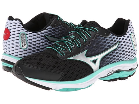 Mizuno Women's Wave 18 Shoe, Black/Silver/Green, 11 B(M) US - Walmart.com