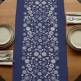 thumbnail image 5 of Table Runners 72 Inches Long Dress Scarves, Japanese Farmhouse Kitchen/Dining Table Runner, Coffee Tablerunners, Navy Blue Country Flowers Leaves Aesthetic 13x72 Inch, 5 of 9