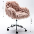 thumbnail image 3 of Boulevard F Faux-Fur Chrome Base Adjustable Office Chair, 3 of 7