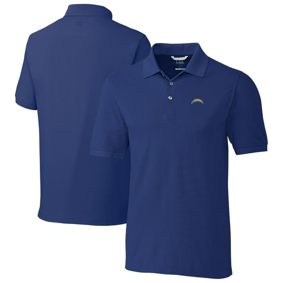 Men's Cutter & Buck  Navy Los Angeles Chargers Big & Tall Advantage Eco Pique DryTec Tri-Blend Polo