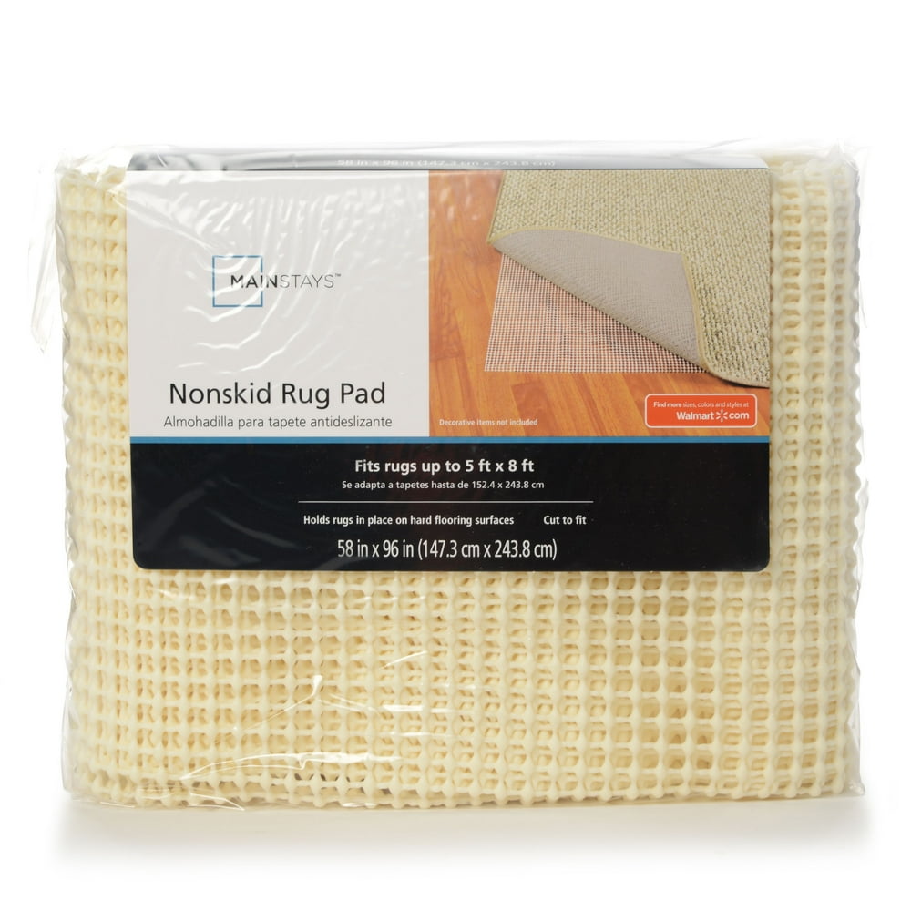 Mainstays Rug Saver NonSkid NonSlip Cream Rug Pad Fits up to 5' x 8