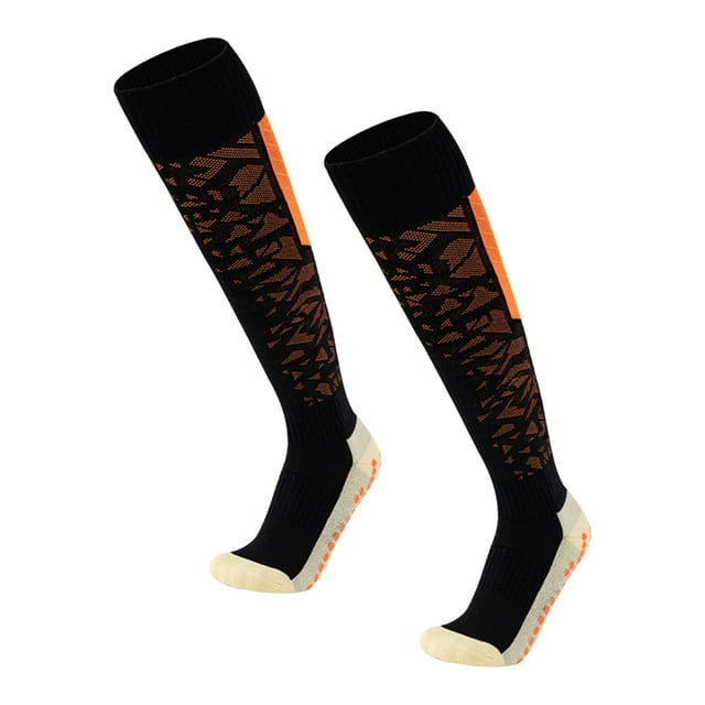 Calcetines atléticos de fútbol hasta la calcetines de tubo largo calcetines de fútbol para ciclismo Negro y naranja Yuyangstore Calcetines deportivos