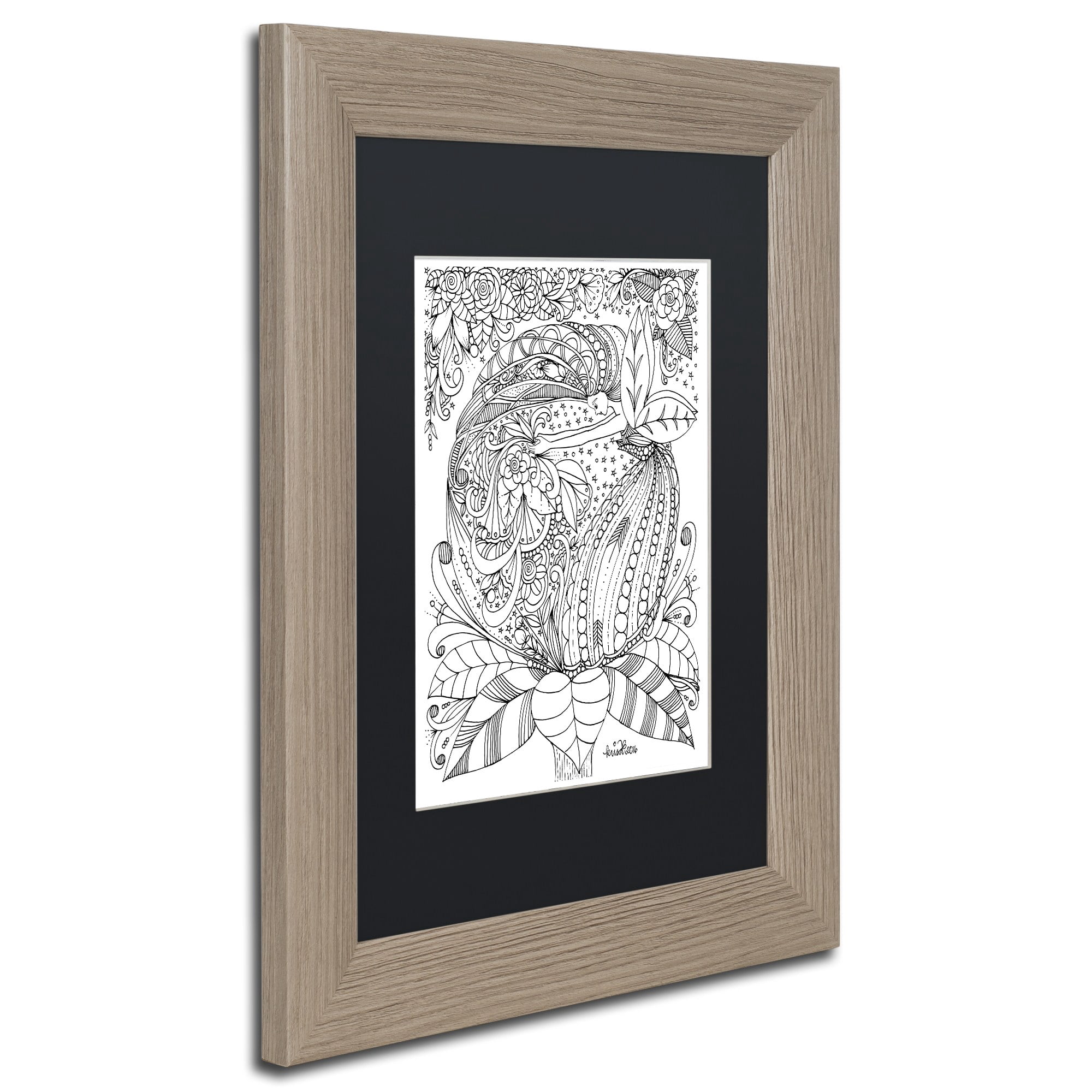 Trademark Fine Art "Fairies and Woodland Creatures 16" Canvas Art by KCDoodleArt Black Matte, Birch Frame