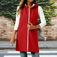 thumbnail image 3 of Gytharion Sherpa Fleece Vests for Women Winter Soft Comfy Sleeveless Plush Cardigan Jacket Fashion Solid Open Front Long Vest Coat Lightweight Loose Full Zip Up Outerwear with Hood, 3 of 5