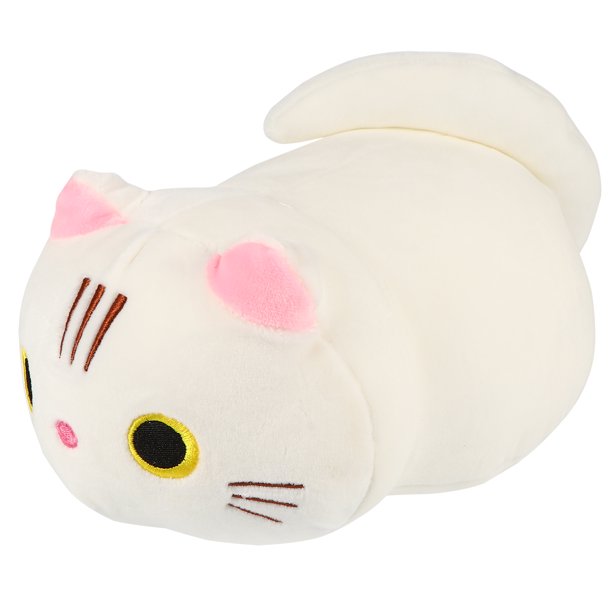 1 almohada de peluche de gato de algodón con relleno de animales, almohada de dibujos animados