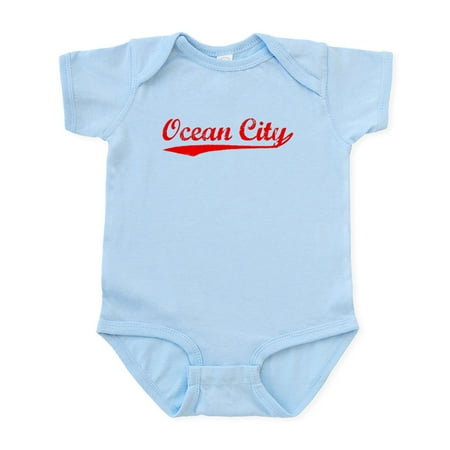 

CafePress - Vintage Ocean City (Red) Infant Bodysuit - Baby Light Bodysuit Size Newborn - 24 Months
