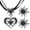 Black, variant on Heart Shape Edelweiss Necklace Crystal Dangle Earrings for Women Clavicle Chain Jewelry Set Oktoberfest Choker