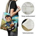 thumbnail image 3 of Ranking of Kings Bolso de tela con estampado de lienzo para mujer, bolsa de compras reutilizable y estética, con cremallera interior, regalo para mujer,40*40cm., 3 of 6