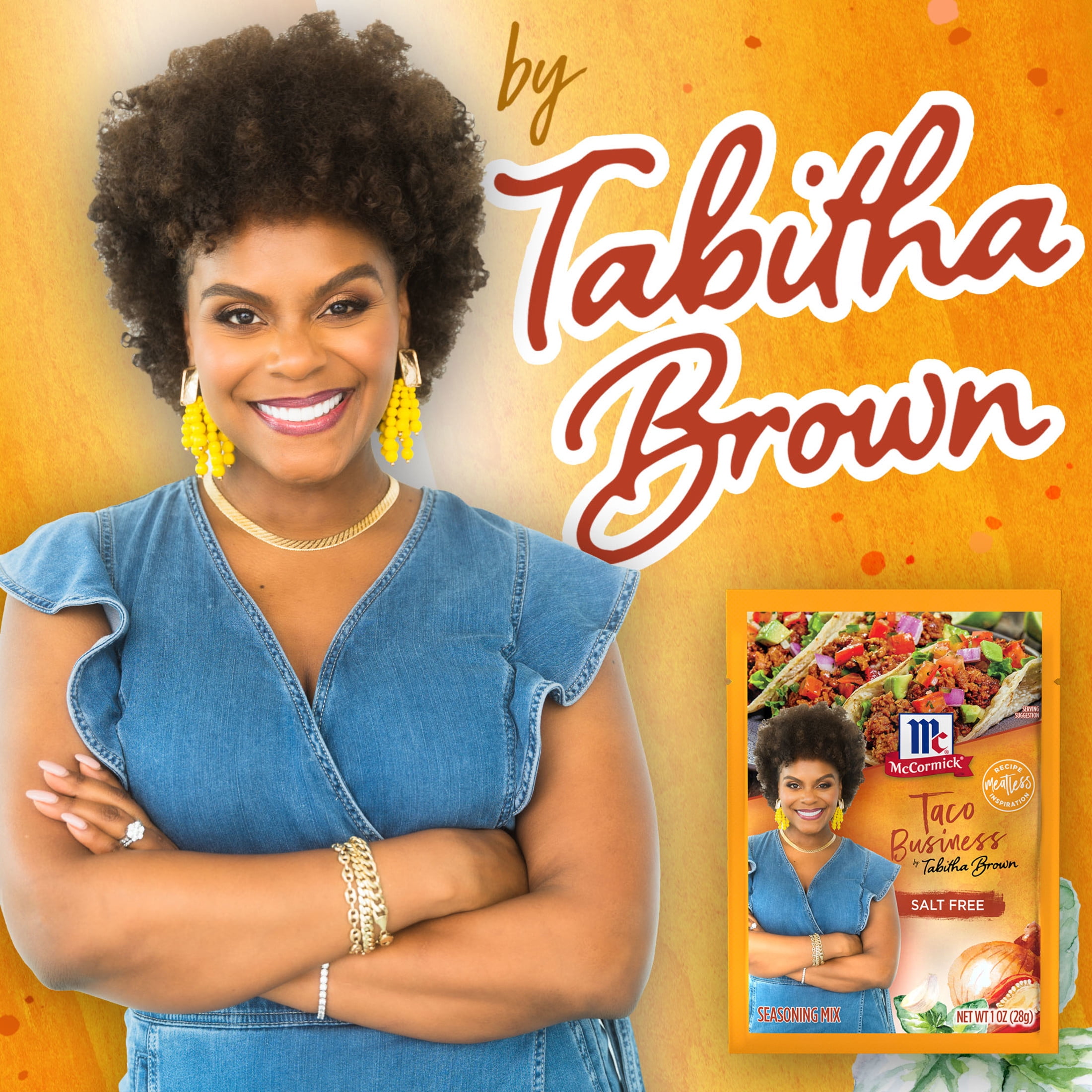 (3 pack) McCormick Kosher Salt Free Taco Business by Tabitha Brown Seasoning Mix, 1.0 oz Packet