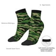 thumbnail image 5 of Breathable Athletic Socks Green Camouflage Cushioned Quarter Socks for Men Women, 5 of 7