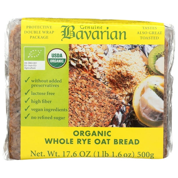 Genuine Bavarian Bread, Whole Rye Oat, 17.6 Oz, Pack Of 6