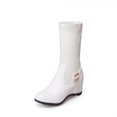 thumbnail image 5 of B91xZ Bottes de Combat pour Femmes Talons Hauts Bout Pointu Fermeture Éclair Mode Habillée, Blanc 7, 5 of 5