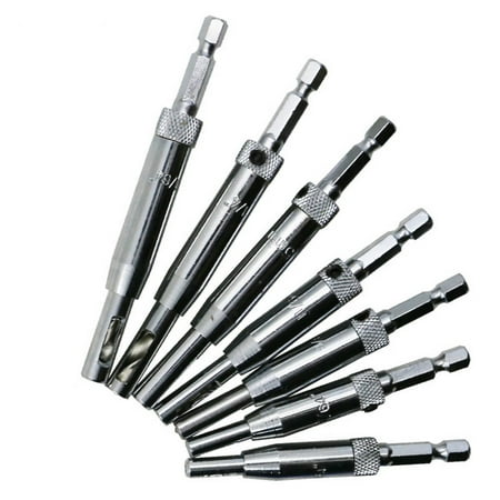 

iOPQO Drill Bit Hole Center Drill Puncher Centering Hinge Doors Core Bit Self Tapper 7pcs Set Tools & Home Improvement Hollow Bit Fixed Hole Punch (7pcs) Silver