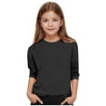 thumbnail image 3 of ameIAEA 3/4 Sleeve Shirts for Girls Boys Ribbed Knit Casual Tees Kids Crewneck Solid Color Tops, 3 of 6
