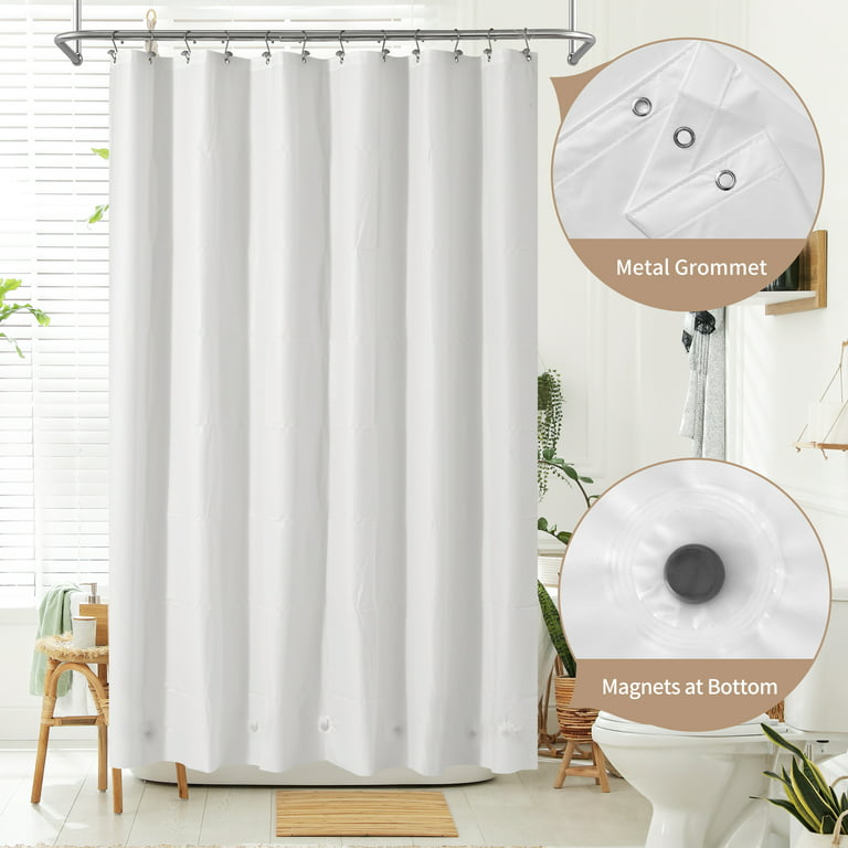 Peva Waterproof Shower Curtain, Mildew Resistant Bathroom Curtain, Heavy  Duty Shower Curtain With 3 Magnets & 12 Hooks, Bathroom Accessories - Temu