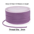 thumbnail image 2 of Nylon Rebordear Hilo Cordón 3mm Extrafuerte Trenzado Nylon Cuerda para Collar Pulseras Joyería Fabricación Artesanías 10M/33 Pies, Orquídea, 2 of 5