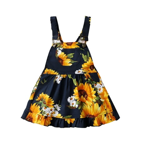 

Sunisery Summer Kids Baby Girls Suspender Princess Dress Sunflower Printing Sleeveless A-Line Dress Clothes Sapphire 12-18 Months
