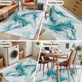 thumbnail image 6 of White Teal Marble Area Rug 4x6 Washable Rug Non Slip Modern Abstract Art Marble Fluid Large Area Rug Indoor Floor Carpet for Entryway Bedroom Kitchen Living Room Home Office Dining Room Nursery, 6 of 7