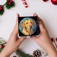 thumbnail image 5 of Round Christmas Ornament Ceramic Keepsake Holiday Christmas Decoration 2.95in - Yellow Labrador With Gentle Eyes, 5 of 6