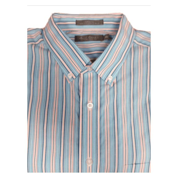 Daniel Cremieux Men's S/S Striped Shirt Cotton Multicolor Pink-Blue size XL.