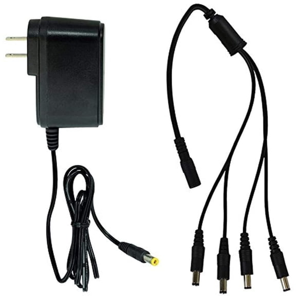 12V AC DC Adapter for Ni-ght O-wl Security SPF-CAMP-2A Camera 4-Way Power Splitter Power Supply Cord Cable Charger