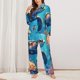 thumbnail image 2 of Fotbe Colorful Underwater Plant Turtle Conjunto de Pijama de Manga Larga para Mujer con Estampado, Ropa de Dormir de 2 Piezas, Conjunto de Casa Suave y Cómodo con Bolsillos-XX-Large, 2 of 7