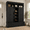 Black, variant on Modern Hall Tree with 4 Doors and 5 Storage Cubbies, Entryway Coat Rack with Adjustable Shelves, Mudroom Bench Storage Organizer Cabinet with 5 Drawers for Living Room