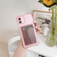 thumbnail image 3 of JUSTUP Clear Wallet iPhone Case Clear Card Slot Case Slim Fit Protective Soft TPU Shockproof Wallet Case for iPhone X/XS (Transparent Pink), 3 of 4