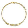 thumbnail image 4 of Primal Gold 14 Karat Yellow Gold Diamond-cut Beaded Double Strand Bracelet, 4 of 4