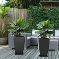 thumbnail image 6 of FIASON 2 Pack 21" Black Tall Outdoor Large Planters Pots,Front Porch Planter Pots with Drainage Design Holes for Patio, Porch, Garden, Indoor, 6 of 13