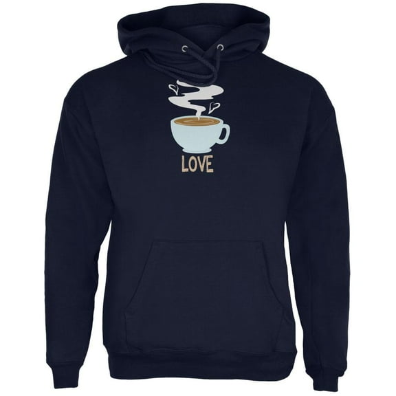 Love Coffee Navy Adult Hoodie - X-Large