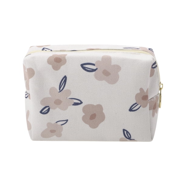 Bolsas de maquillaje portátiles únicas 1 Pc en blanco y caqui de poliéster
