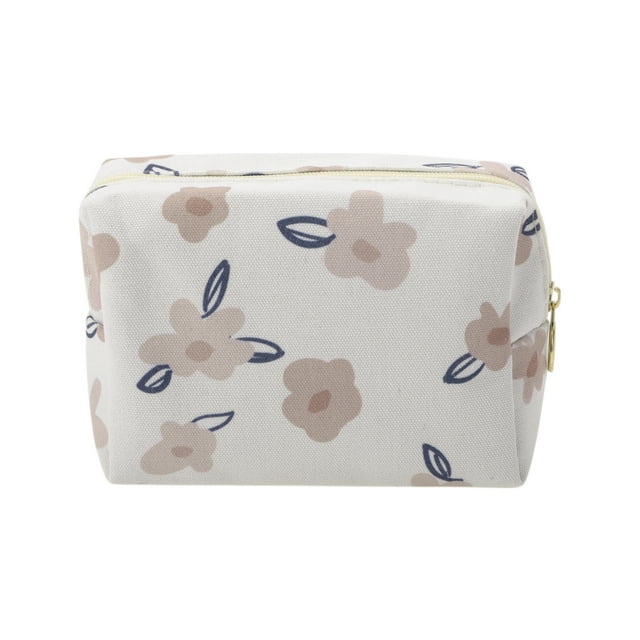 Bolsas de maquillaje portátiles únicas 1 Pc en blanco y caqui de poliéster