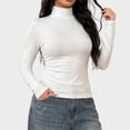 thumbnail image 5 of jjayotai Women's Turtleneck Long Sleeve Shirts Slim Fit Tops | Soft Layering Undershirt Casual Basic Tee Fall Winter Tops, Lightweight Base Layer, 5 of 6