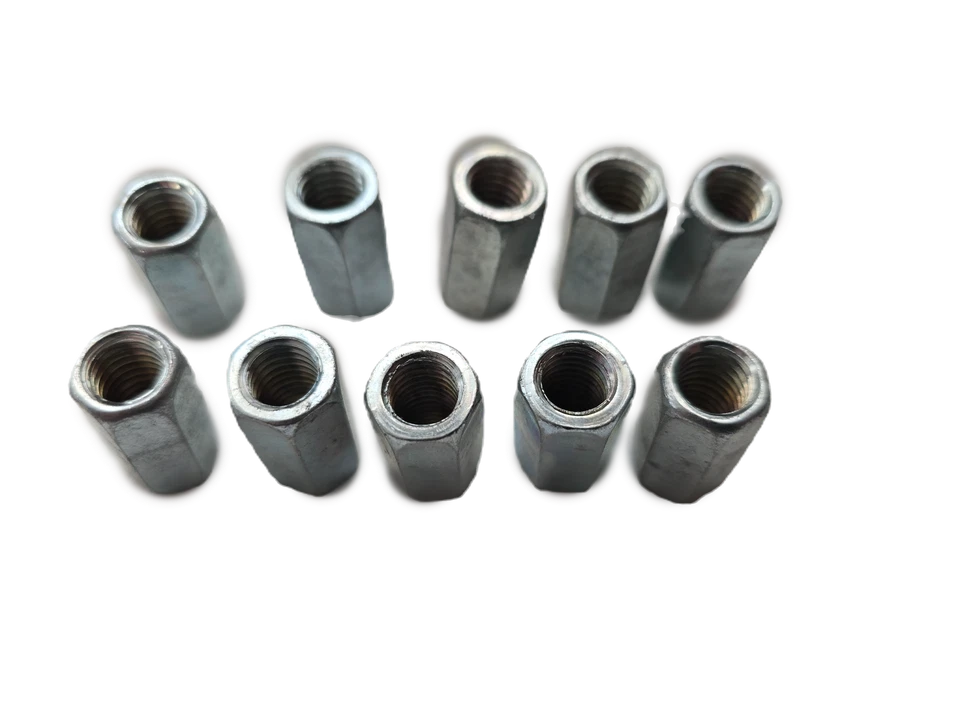 CIRCLE- 3/8"-16 X W-1/2" X L 1" Coarse Threaded Rod Coupling Nut Zinc 10-Pack