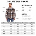 thumbnail image 6 of GIRUNS Men's Plaid Flannel Zip Up Hoodie Jacket Lightweight Casual Shirt Jacket Outerwear Coat Charcoal Beige 2XL, 6 of 6