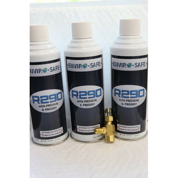 Envirosafe R290 Refrigerant, Pro seal & Pro dry in Upright Can, 8oz Cans, 3 Pack