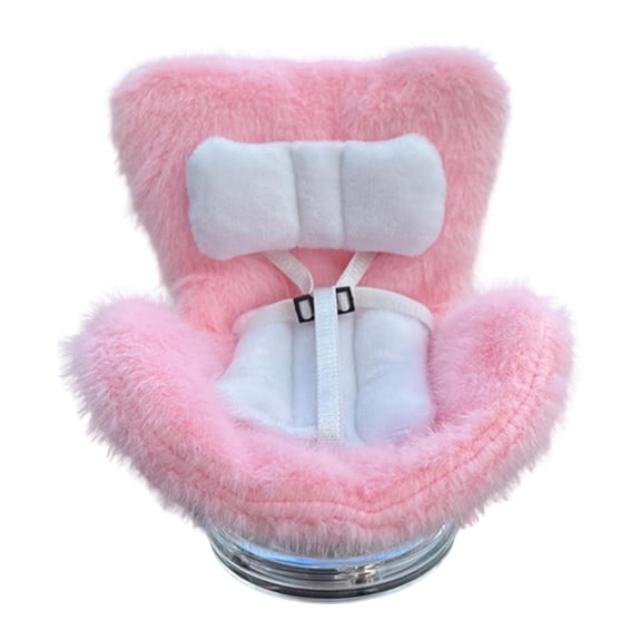 cpengpj Doll Car Seat with Rotation Base, Soft Plush Cushion, Vent Clip and Desktop Stand for Car Vent Decoration and Doll Display