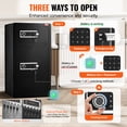 thumbnail image 3 of VEVOR Double Doors 7.2 cu.ft Safe Box with Key Lock & Password,Safe Lock Box with Fireproof Bag,Key Rack,LED Light and 2 Height Adjustable and Removable Divider for Money,Jewelry and Valuables,Black, 3 of 9